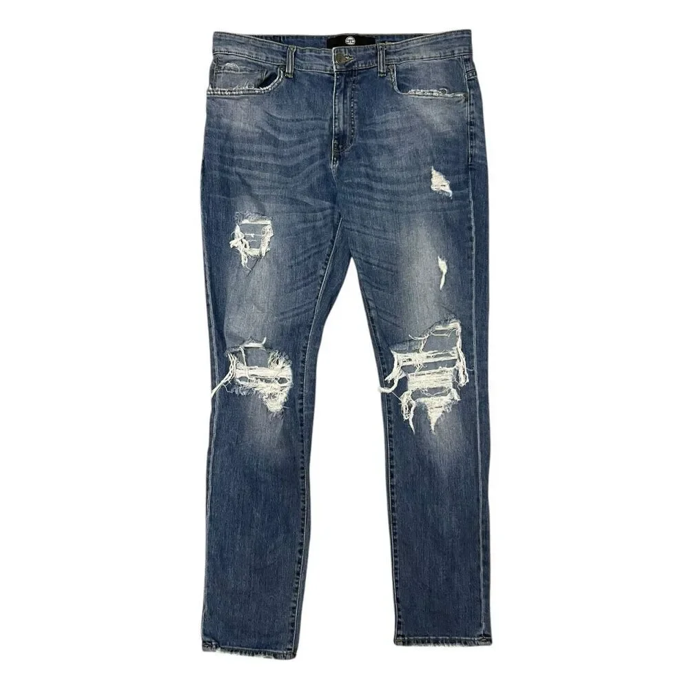Jordan Craig Sean Men’s Distressed Denim Jeans Stretch Relaxed Fit 36/32‎